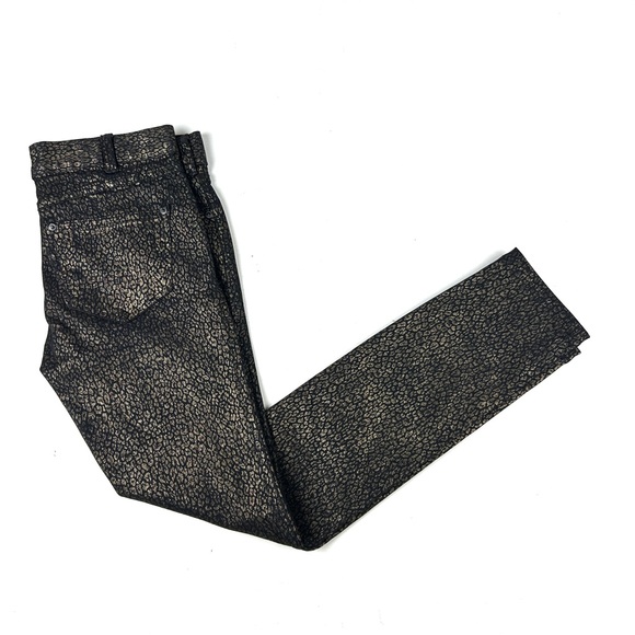 Free People Jeans Size W 25 Women’s Skinny Stretch Denim Low Rise Gold Flaked - Picture 1 of 8